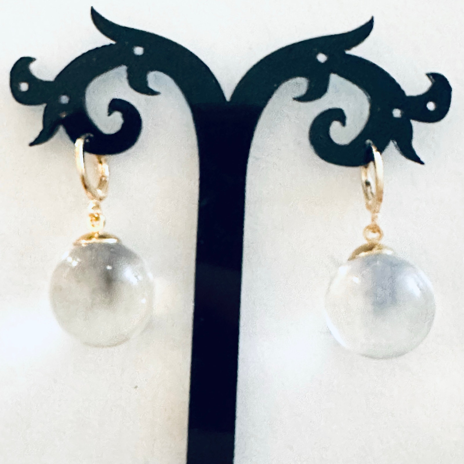 Crystal Ball Huggie Drop Earrings